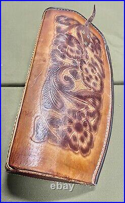 Custom Leather Hand Tooled Gun Case GREAT CONDITION