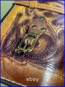 Custom Leather Hand Tooled Gun Case GREAT CONDITION