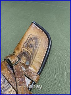 Custom Leather Hand Tooled Gun Case GREAT CONDITION