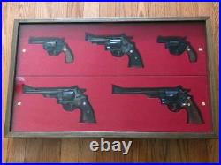 Custom Wood Double Pistol Display Case For Colt 1911, Python, Saa, Smith