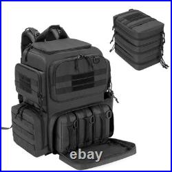 DSLEAF Tactical Pistol Backpack with 3 Pistol Cases for 6 Handguns, Gun Backp