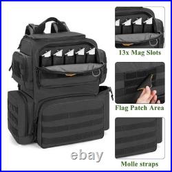 DSLEAF Tactical Pistol Backpack with 3 Pistol Cases for 6 Handguns, Gun Backp