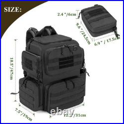 DSLEAF Tactical Pistol Backpack with 3 Pistol Cases for 6 Handguns, Gun Backp