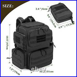 DSLEAF Tactical Pistol Backpack with 3 Pistol Cases for 6 Handguns Gun Backpa
