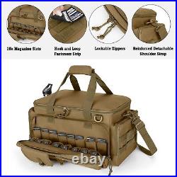 DSLEAF Tactical Pistol Range Bag with 4 Pistol Cases, Padded Gun Duffle Range
