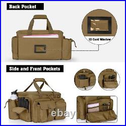 DSLEAF Tactical Pistol Range Bag with 4 Pistol Cases, Padded Gun Duffle Range