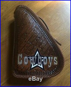 Dallas Cowboys Custom Hand Tooled Leather Padded Pistol Gun Case