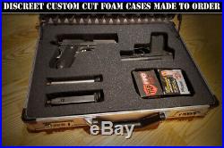 Discreet breifcase with foam cut to order Sig Sauer HK most pistols small guns