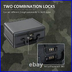 Double Locking Sided Hard Pistol Handgun Case Safe Carry Storage Box with Code Set