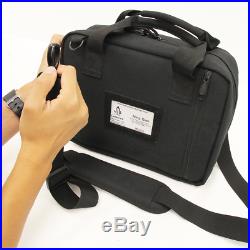 Double Pistol Case Hand Gun Bag Tactical Storage Pocket Magazine Shooter Carry