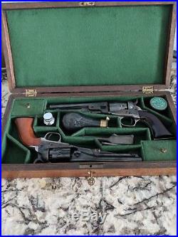 Double Walnut Presentation Case For 1862 Colt Pocket Pistols. Police or Navy