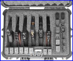 Durable 6 Pistol Storage Case Mil-Spec Foam, 20 Mags, Silica Gel, Snap Closure