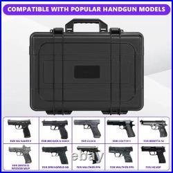 EASBEE Pistol Gun Case with Foam for Multiple Handguns Holds 6 Pistols & 19 M