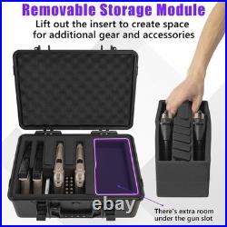 EASBEE Pistol Gun Case with Foam for Multiple Handguns Holds 6 Pistols & 19 M