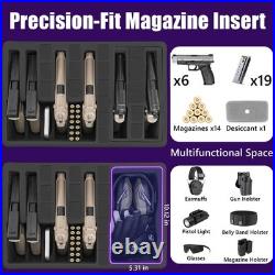 EASBEE Pistol Gun Case with Foam for Multiple Handguns Holds 6 Pistols & 19 M EASBEE Pistol Gun Case with Foam for Multiple Handguns Holds 6 Pistols & 19 M