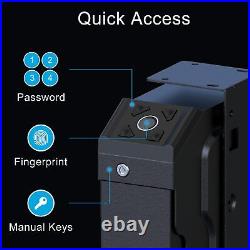Fingerprint Gun Safe Bedside Biometric Handgun Safes Quick Access Drop Down P