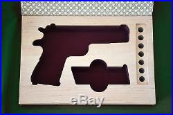 For Colt M1911A1 show box with bullet slots brown cover red velvet with gilding