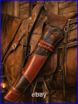 Full Grain Buffalo Leather Rifle Scabbard Rifle Holster Saddle Scabbard Hand