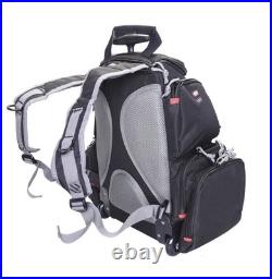 GPS Handgunner Rolling Bag Backpack, Holds 4 Handguns, Black #GPS-1711ROBP