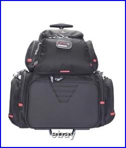 GPS Handgunner Rolling Bag Backpack, Holds 4 Handguns, Black #GPS-1711ROBP