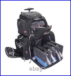 GPS Handgunner Rolling Bag Backpack, Holds 4 Handguns, Black #GPS-1711ROBP