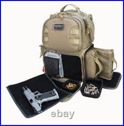GPS Outdoors GPS-T1610BPT Tactical Range Backpack Tan 1000D Nylon 2 Handguns