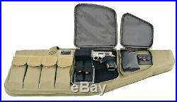 GPS Tactical Rifle Case 35 with External Handgun Holster Carbine Range Bag TAN
