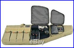 GPS Tactical Rifle Case 35 with External Handgun Holster Carbine Range Bag TAN