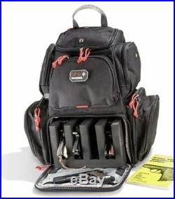 G. P. S. Handgunner Backpack BLACK withRED Shooting Range Bag Pistol Travel Case