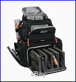 G. P. S. Handgunner Backpack BLACK withRED Shooting Range Bag Pistol Travel Case
