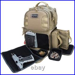 G. P. S Outdoors Tactical Range Backpack Tan 1000D Nylon 2 Handguns GPS-T1610BPT