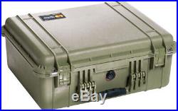 Green Pelican 1550 Travel Case with 6 Pistol 6 Handgun foam storage +nameplate
