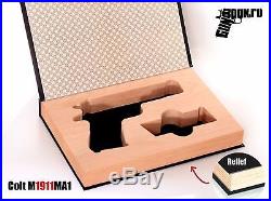 GunBook for Colt M 1911 A1 military handgun wood hollow concealed box safe case
