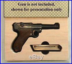 GunBook for Parabellum P08 Luger WITHOUT STOCK LUG gun wood carry box safe case