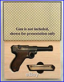 GunBook for Parabellum P08 Luger WITHOUT STOCK LUG gun wood carry box safe case
