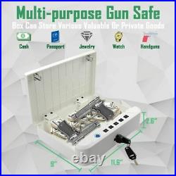 Gun Briefcase Smart Lock Hard Case Pistol Money Security Box Handgun Storage