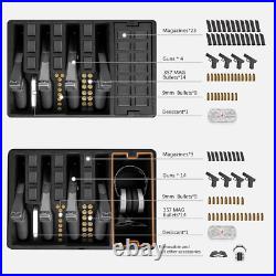Gun Cases for Handgun, Holds 4 Pistol Case & 23 Magazines, Waterproof Pre-Cut He Gun Cases for Handgun, Holds 4 Pistol Case & 23 Magazines, Waterproof Pre-Cut He