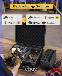 Gun Cases for Handguns, 18 Pistol Case Holds Multiple Handguns/Mags/Bullets, Ha Gun Cases for Handguns, 18 Pistol Case Holds Multiple Handguns/Mags/Bullets, Ha