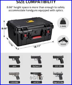 Gun Cases for Handguns, 18 Pistol Case Holds Multiple Handguns/Mags/Bullets, Ha