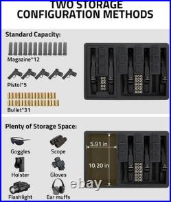 Gun Cases for Handguns, 18 Pistol Case Holds Multiple Handguns/Mags/Bullets, Ha