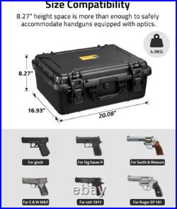 Gun Cases for Handguns, 18 Pistol Case Holds Multiple Handguns/Mags/Bullets, Ha