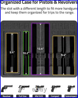 Gun Cases for Handguns, 18 Pistol Case Holds Multiple Handguns/Mags/Bullets, Ha