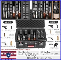 Gun Cases for Handguns, 4 Pistol Case & 23 Magazine Pre-Cut Multiple Pistols Shoc