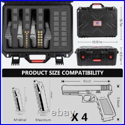Gun Cases for Handguns, 4 Pistol Case & 23 Magazine Pre-Cut Multiple Pistols Shoc