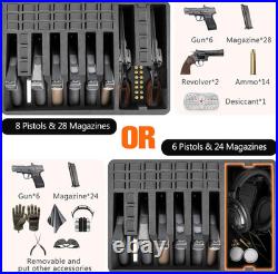 Gun Cases for Handguns, 5 Pistol Case & 21 Magazine Pre-Cut Multiple Pistols Sho
