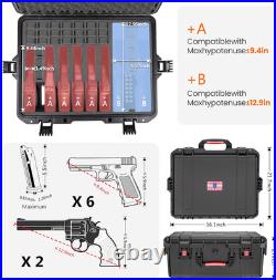 Gun Cases for Handguns, 5 Pistol Case & 21 Magazine Pre-Cut Multiple Pistols Sho