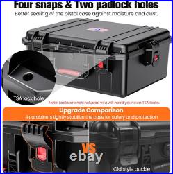 Gun Cases for Handguns, 5 Pistol Case & 21 Magazine Pre-Cut Multiple Pistols Sho