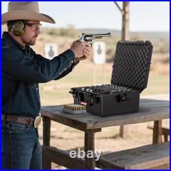 Gun Cases for Handguns, 5 Pistol Case & 21 Magazine Pre-Cut Multiple Pistols Sho