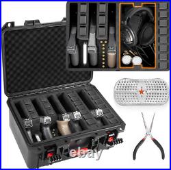 Gun Cases for Handguns 5 Pistol Case & 21 Magazine Pre-Cut Multiple Pistols Shoc