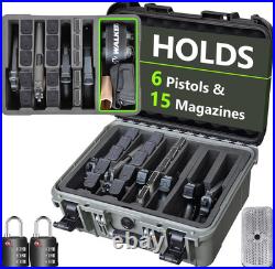 Gun Cases for Handguns, Pistol Case for Multiple Handguns with Modular Foam